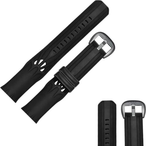 Reef Tiger/RT Black Rubber Watch Strap with Tang Buckle Gaias Light Watch Band RGA90S7