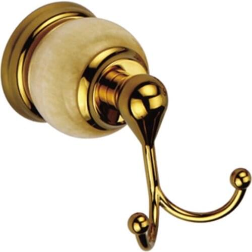 Luxury Solid brass copper jade gold bathroom Robe hook Clothes hook Bathroom accessories