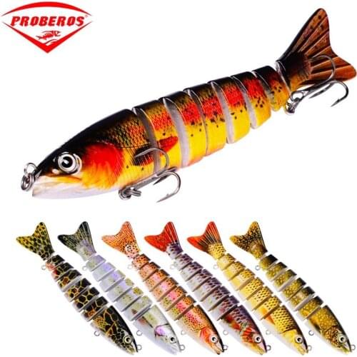 1pc New 8 Sections Fishing Lure 12.5cm-5"/0.661oz-18.74g Balancer Swimbait Fishing Bait 6# Black Hook Fishing Tackle