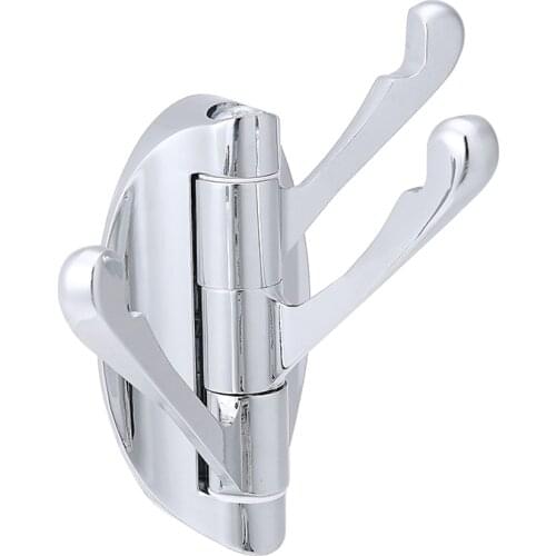 1 pc Silver 3-hook Robe Towel Coat Hooks Stainless Steel Bathroom Swival For Bathroom Bedrooms Closets Holder Hanger