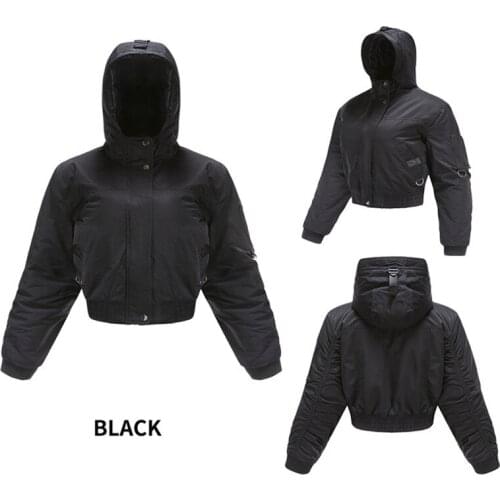 Womens Autumn And Winter Womens Clothing 2021 Hooded Workwear Jacket Womens Fashion Loose Long-Sleeved Short Cotton Jacket