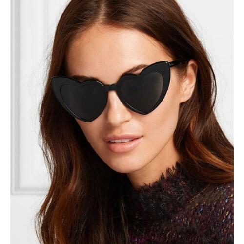 SO&EI Fashion Unique Love Heart Shape Women Sunglasses Clear Gradient Lens Eyewear Ladies Trending Sun Glasses Shades UV400