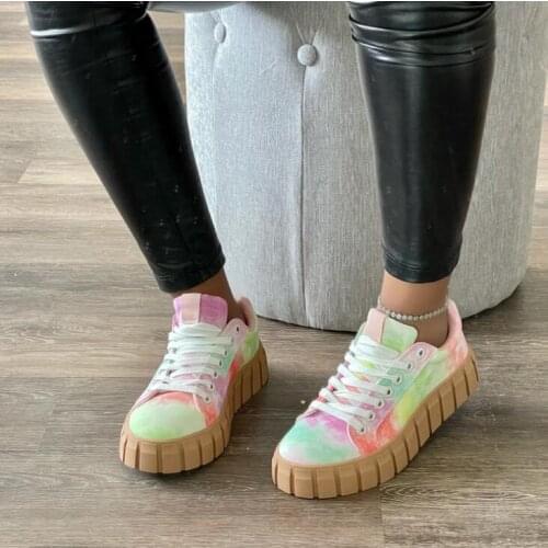 Women 2021 summer new thick-soled single shoes round toe cross straps thick-soled platform platform soles all-match flat shoes