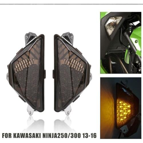 1 Pair Front Turn Signals Light Turning Lamp Motorcycle Accessories for Kawasaki Ninja 250 300 Ninja250 Ninja300 2013-2016