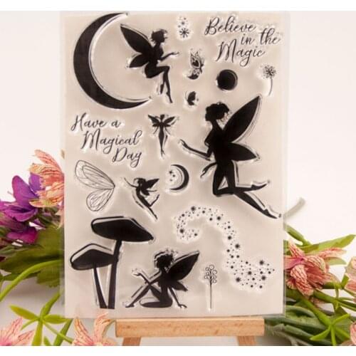 1pc Fairy Elf Transparent Seal Clear Silicone Stamp Cutting DIY Scrapbooking Rubber Coloring Embossing Decor Reusable 10*15cm
