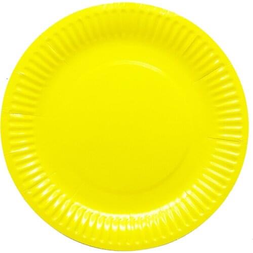 10pcs 7inches yellow color theme disposable plates yellow disposable plates baby shower wedding yellow color party decorations