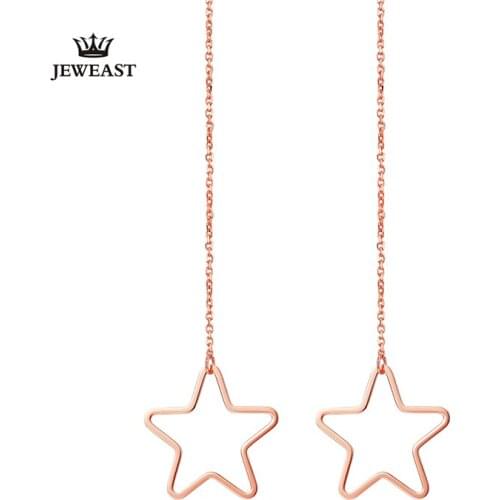 18K Pure Gold Earring Real AU 750 Solid Gold Earrings Nice Simple Fashion Upscale Classic Party Fine Jewelry Hot Sell New 2020