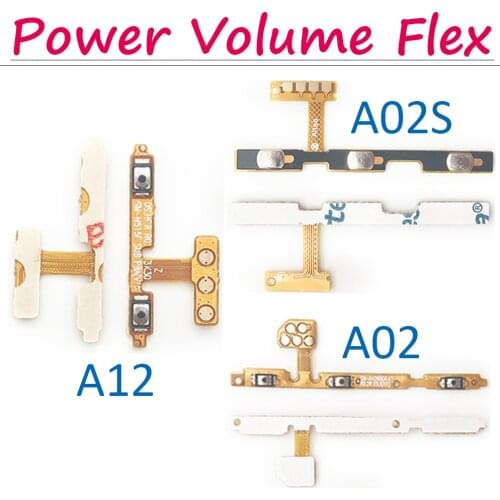 2Pcs/Lot，Repair Side Power ON/OFF Key Flex Cable For Samsung Galaxy A02 A02S A12 Volume Switch Button Ribbon