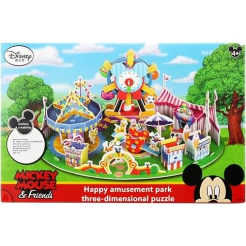 3D Three-Dimensional Puzzle Disney Mickeys Playground Children Birthday Gift Educational Toys Child Early Training Game