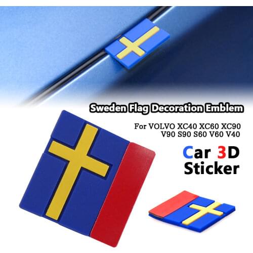 5/10Pcs Car Stickers 3D Sweden Flag Decoration Emblem Car Door Trunk front grille For VOLVO XC40 XC60 XC90 Free Sticker Body