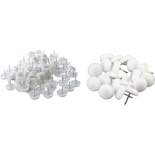 70x Chair Table Feet Nail Pad Nail-on Glide Floor Protector 1.8mm & 100X 14mm Felt Feet Pad Skid Glide Nail