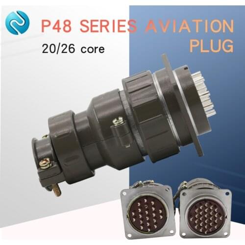 Aviation plug socket round connector P48 series 20/26core diameter 48MM