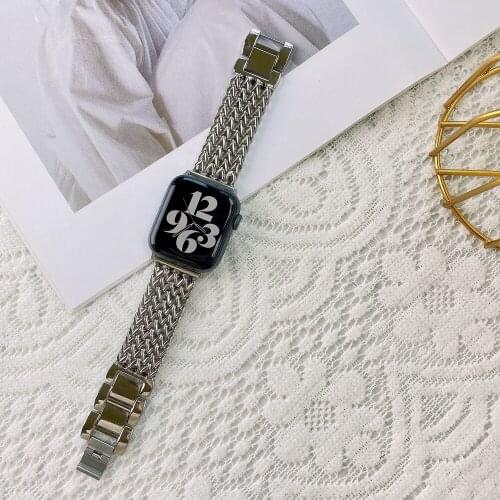 Metal Wristband for Apple Watch Band 6SE 5 4 3 2 1 40mm 44mm Stailness Steel Strap for iWatch 38mm 42mm Braideed Mesh Bracelet