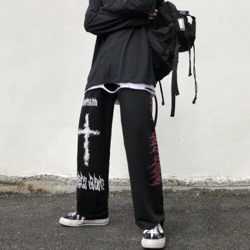 Women Gothic Trousers Cool Autumn Mens Sportswear Loose Sweatpants Hip Hop Streetwear Girl Pencil Pants Funny Korean Punk Pants