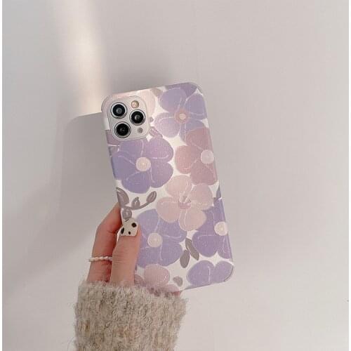 Retro Sweet oil painting Flowers art Japanese Phone Case For iPhone 12 11 Pro Max Xr Xs Max 7 8 Plus 7Plus case Cute Soft Cover