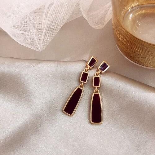 OEING Tassel Long Hanging Earrings For Women Retro Red Wedding Fashion Jewelry 2021 Jewelry