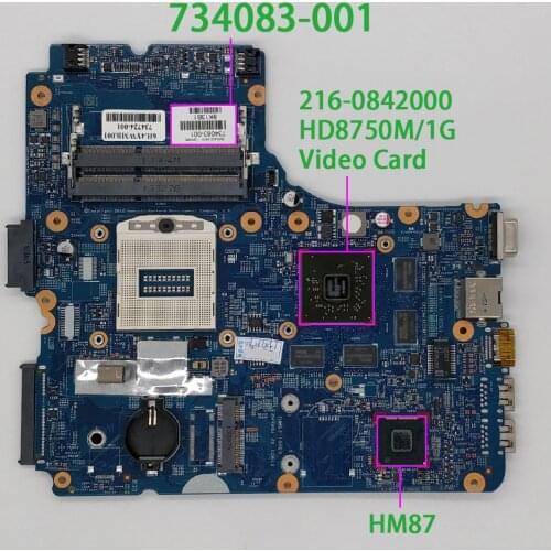 For HP ProBook 440 450 470 G1 Series 734083-001 734083-501 734083-601 12241-1 48.4YW04.011 HM87 1GVram Laptop Motherboard Tested