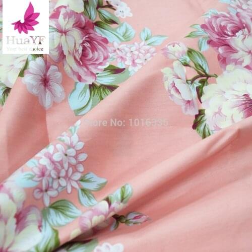 Hot Sale Pink Rose Print Twill Cotton Fabric DIY Handmade Sewing Patchwork Baby Cloth Bedding Textile Quilting Tilda Tissus HY