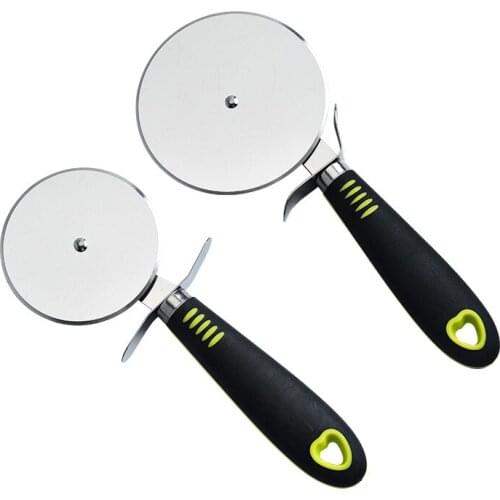 Jaswehome 10CM 8CM Stainless Steel Pizza Cutter Cake Bread Pies Round Knife Pastry Dough Pizza Slicer Wheel Kitchen Baking Tool