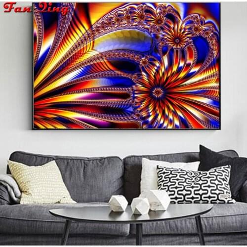 5D Full Square Diamond Painting abstract colorful picture of rhinestone Diamond Mosaic round Diamond Embroidery landscape