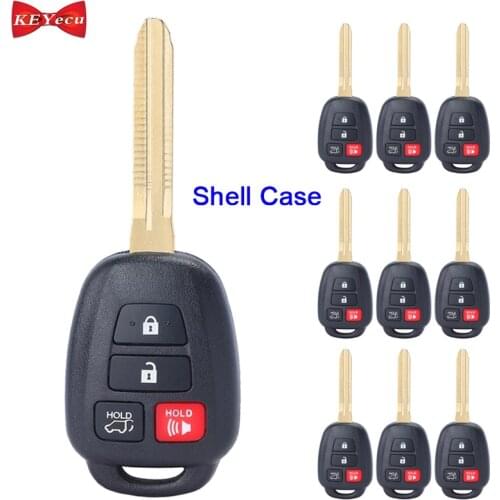 KEYECU 10pcs for Toyota Rav4 2014 2015 2016 2017 Highlander 2014 2015 2016 2017 2018 Remote Key Shell Case Fob for GQ4-52T