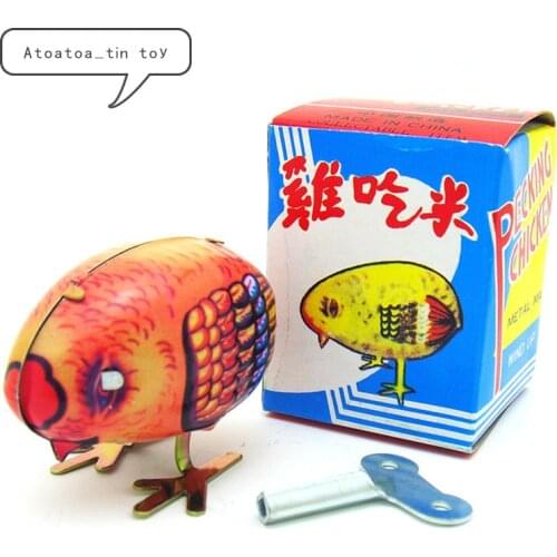 Classic Tin Wind Up Clockwork Toys Picking Chicken Wind-up Tin Toy For Children Adults Educational Collection Gifts