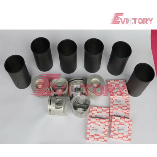 For Isuzu 6HK1 6hk1x 6hk1-tc ENGINE CYLINDER LINER KIT Piston + ring sleeve