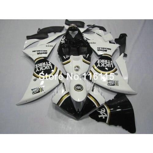 Injection molding hot sale fairing kit for YAMAHA YZF R1 2009- 2015 YZF-R1 09-13 14 15 black white LUCKY STRIKE fairings 60