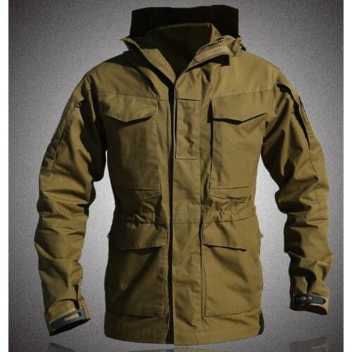 Mens Autumn Winter M65 Army Military Tactical Hoodie Windbreaker Waterproof Outdoor Coat jackets Hiking Trainning Clothes