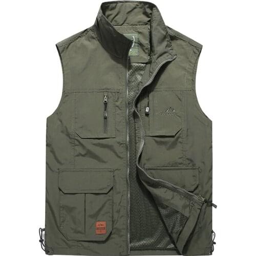 Mens Vest Mens Outdoor Casual Sports Jacket Spring And Autumn Stand-up Collar Waistcoat Fashion Vest Jacket
