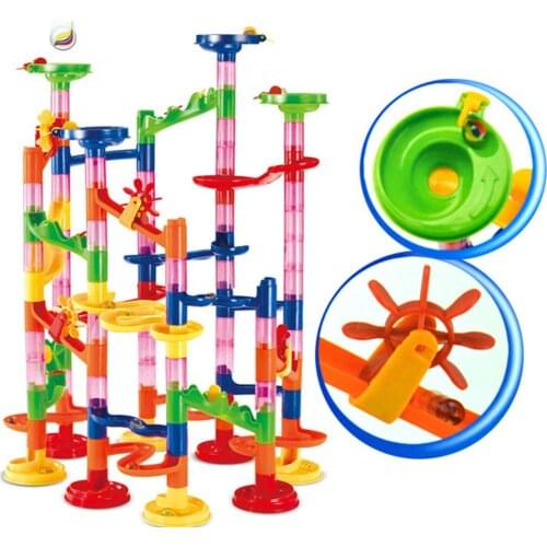 Marble Run Race Coaster Set Run Railway Toys Construction Toys Building Blocks Marble Run Race Coaster Maze Toys for Kids