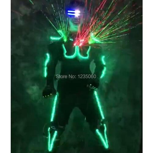 New Arrival LED Armor Light Up Jackets Laser Costume With Glasses Laser Gloves Led Outfit Clothes Led Suit For LED Robot suits