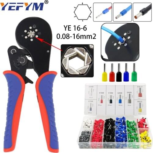Crimping pliers YE16-6 0.08-16mm2 are suitable for mini crimping tools for tubular terminals