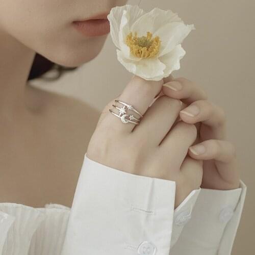 Open Adjustable Six-Pointed Star Rings For Women Multi-Layer Fashion Korea Hot Girlfriend Wedding Birthday Gift Jewelry BOYULIGE