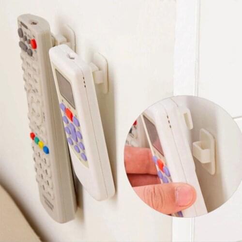 Plastic hook 2 pairs (4PC) sticky hook set TV air conditioner remote control key practical wall-mounted storage rack strong hook