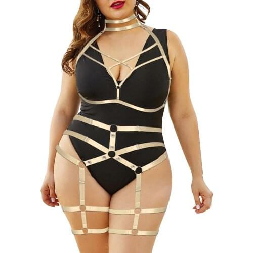 Body Harness Underwear Bondage Set Harajuku Wedding Garter Festival Rave Suspender Belt Fetish Plus Size Sexy Lingerie Punk
