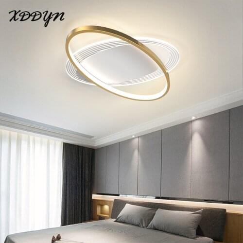Round Circle Modern Led Ceiling Lamp For Living room Bedroom Dining room Home Led Ceiling Light Metal Fixtures 110V 220V Gold
