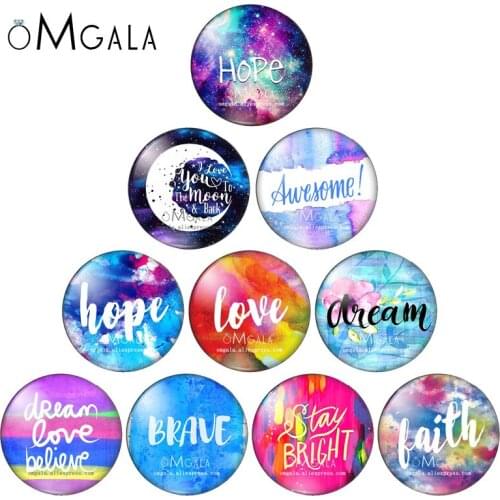 Faith Hope Love Believe Brave Awesome words 10pcs 12mm/18mm/20mm/25mm Round photo glass cabochon demo flat back Making findings