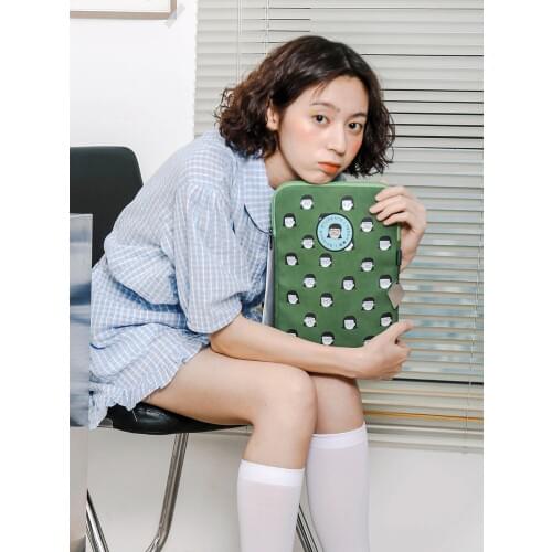 Tablet Bag for iPad 11 inch Sleeve Fashion Pouch for iPad Pro Air 11" PU Matte Ins Girl Women iPad Bag Green Yellow New Style