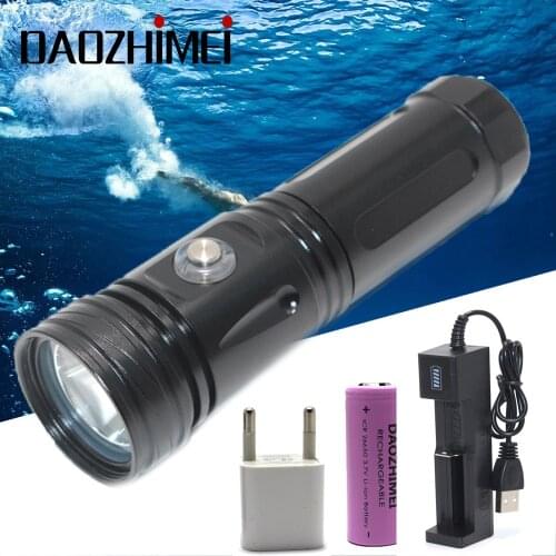 LED Scuba Diving Lantern Underwater 100 meters Diving Flashlight White Yellow light Submersible lamp for Under Water Sports