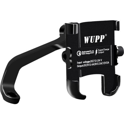 360 Degree Aluminum USB Charger Moto Bicycle Motorcycle Handlebar Rearview Mirror Phone Holder Stand With USB Charger DC12-24V