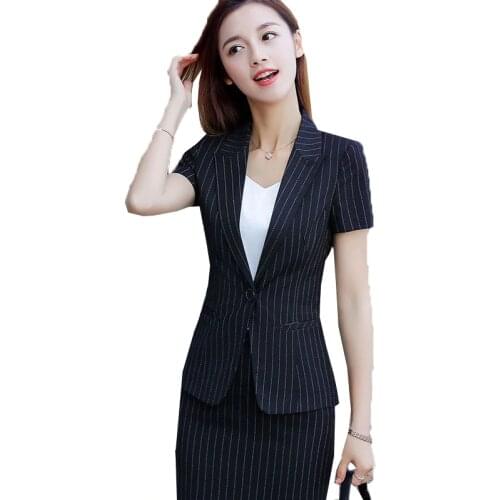 New 2020 Summer Women Formal Pant Suits Short Sleeve Blazer and Pants Office Ladies Business Work Wear Suits Set 2 Pieces OL Top