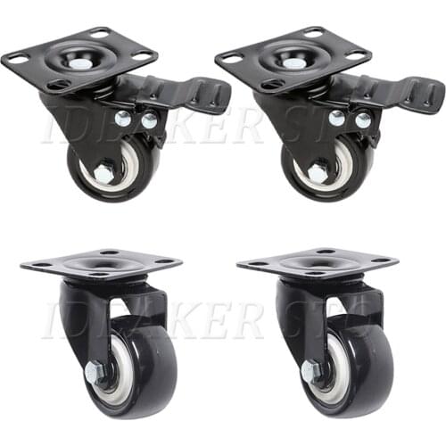 1.6 Inch Heavy Duty Swivel Caster Wheels with Safety Dual Locking and Polyurethane Foam No Noise Wheels, Load Bearing 440 Lbs