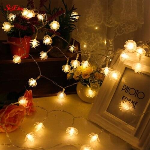 1.5/3/6M Lights Colorful Pine Cone Christmas Tree Lighting For Outdoor Fairy Lights Wedding Home Party New Year Decoration 5Z