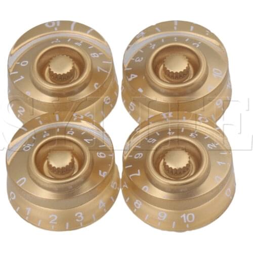1 Set of 4 Golden Speed Control Knob Dial Electric Pickup Guitar