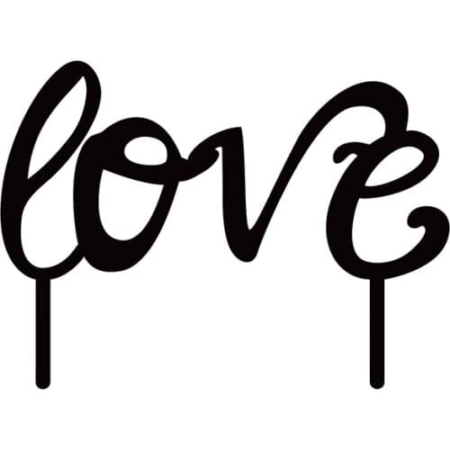 1PCS Black Love Wedding Cake Topper for Wedding Birthday Event Party Cake Decoration Anniversary Cake Accessory