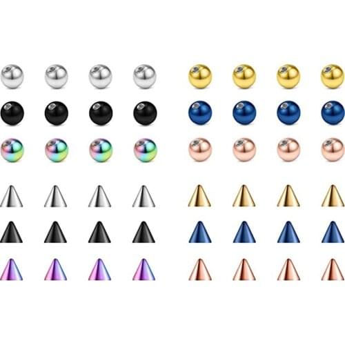 10 Pieces Mix Colors Stainless Steel Replacement Balls Bead Lip Eyebrow Tongue Ear Tragus Belly Body Piercing Jewelry 14g/16g
