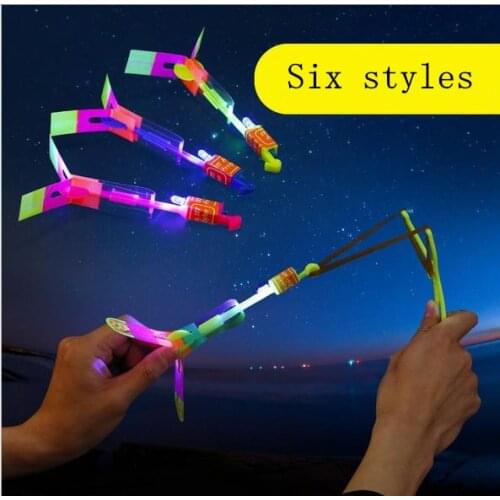 12PCS LED Colorful flash slingshot hot sale kids toys boys favorate small toys holiday gift for children