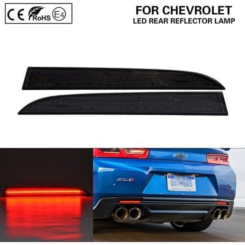 2Pcs Smoke LED Bumper Rear Reflector Lamp Red light For Chevy Camaro Traverse Cadillac ATS XT5 Pontiac G8 Brake Tail Lights