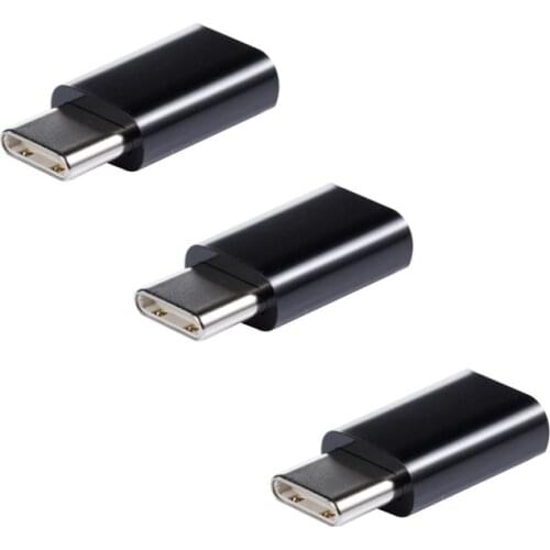3pcs Micro USB 2.0 to Type-C Data Charge Cable Adapter Converter Connector for Huawei P9 Nexus 5X 6P Xiaomi 4C 5 5S Smart Device